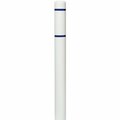 Innoplast BollardGard 4 11/16'' x 52'' White Bollard Cover with Blue Reflective Stripes BC452WB 269BC452WB